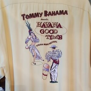 Embroidered Tommy Bahama Cream Havana Graphic Shirt